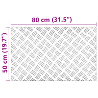 Produktbild för Trappsteg Rektangulär 4 pcs Silver 80 x 50 cm Aluminium
