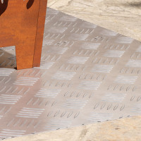 Produktbild för Trappsteg Rektangulär 2 pcs Silver 90 x 50 cm Aluminium