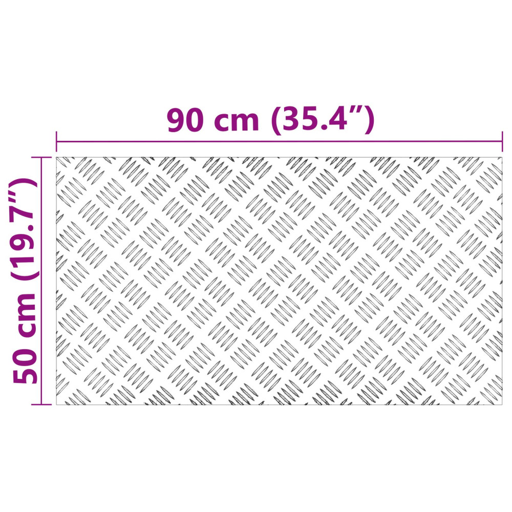 Produktbild för Trappsteg Rektangulär 2 pcs Silver 90 x 50 cm Aluminium