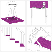 Produktbild för Trappsteg Rektangulär 4 pcs Silver 90 x 50 cm Aluminium