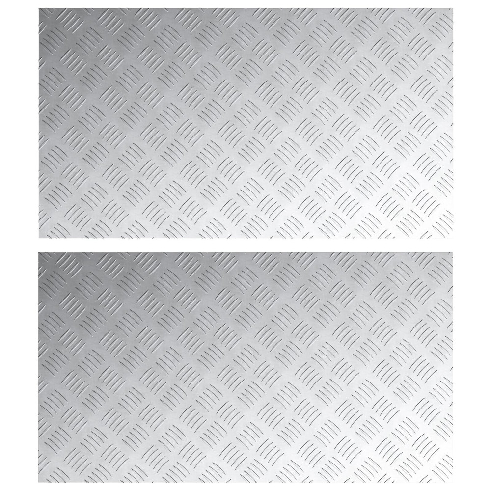 Produktbild för Trappsteg Rektangulär 2 pcs Silver 90 x 50 cm Aluminium
