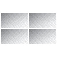 Produktbild för Trappsteg Rektangulär 4 pcs Silver 90 x 50 cm Aluminium