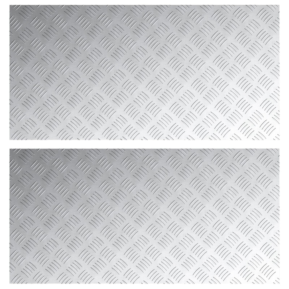 Produktbild för Trappsteg Rektangulär 2 pcs Silver 100 x 50 cm Aluminium