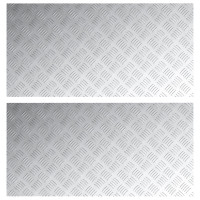 Produktbild för Trappsteg Rektangulär 2 pcs Silver 100 x 50 cm Aluminium