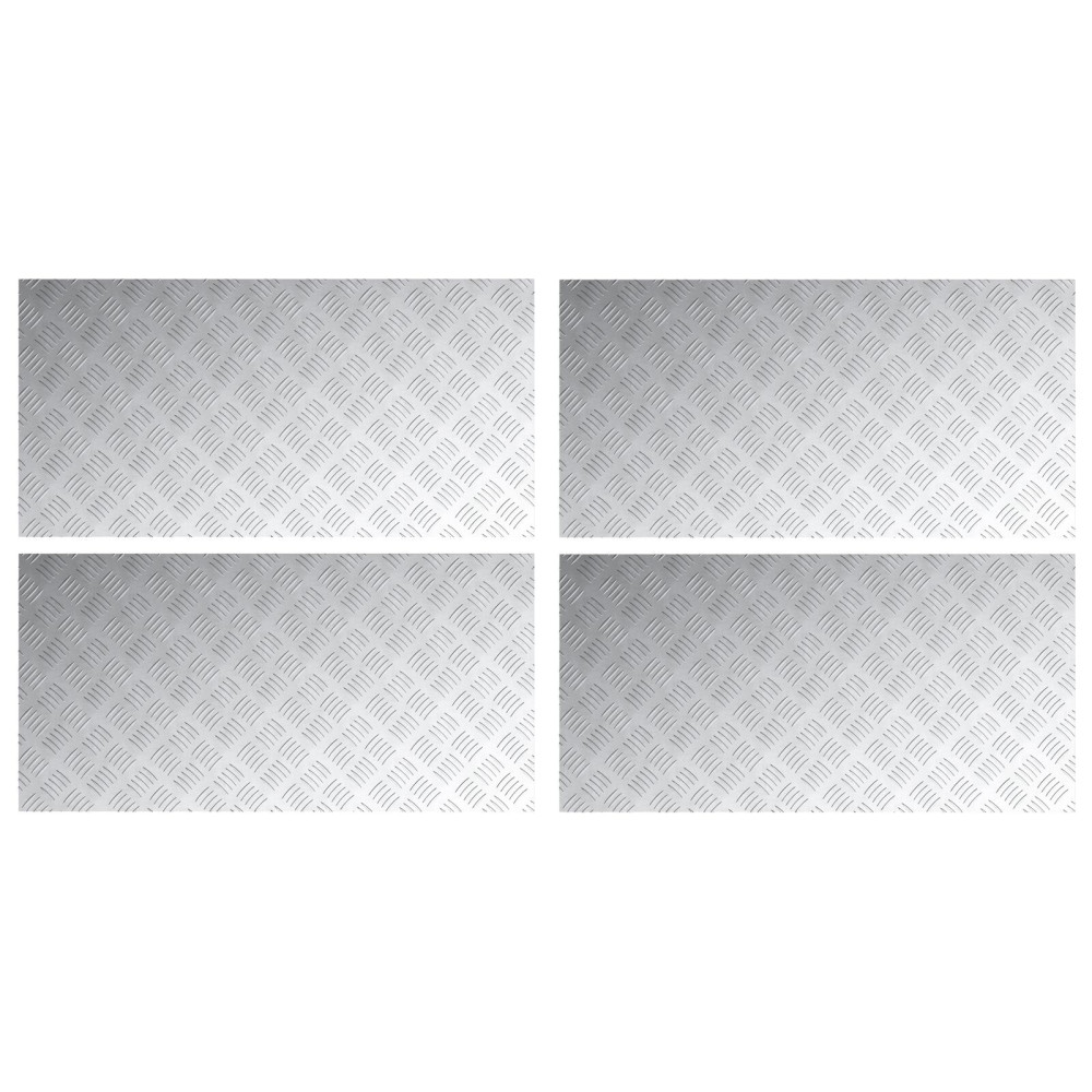 Produktbild för Trappsteg Rektangulär 4 pcs Silver 100 x 50 cm Aluminium