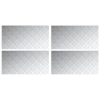 Produktbild för Trappsteg Rektangulär 4 pcs Silver 100 x 50 cm Aluminium