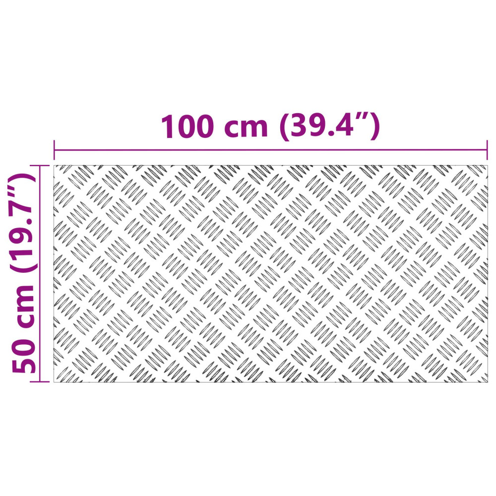 Produktbild för Trappsteg Rektangulär 4 pcs Silver 100 x 50 cm Aluminium