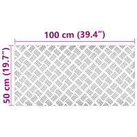 Produktbild för Trappsteg Rektangulär 4 pcs Silver 100 x 50 cm Aluminium