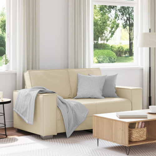vidaXL Tvåsitssoffa Kräm 160 cm Konstläder