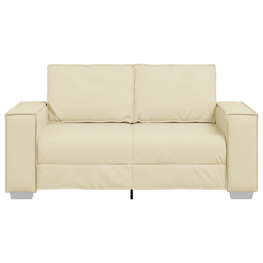 Produktbild för Tvåsitssoffa Kräm 160 cm Konstläder
