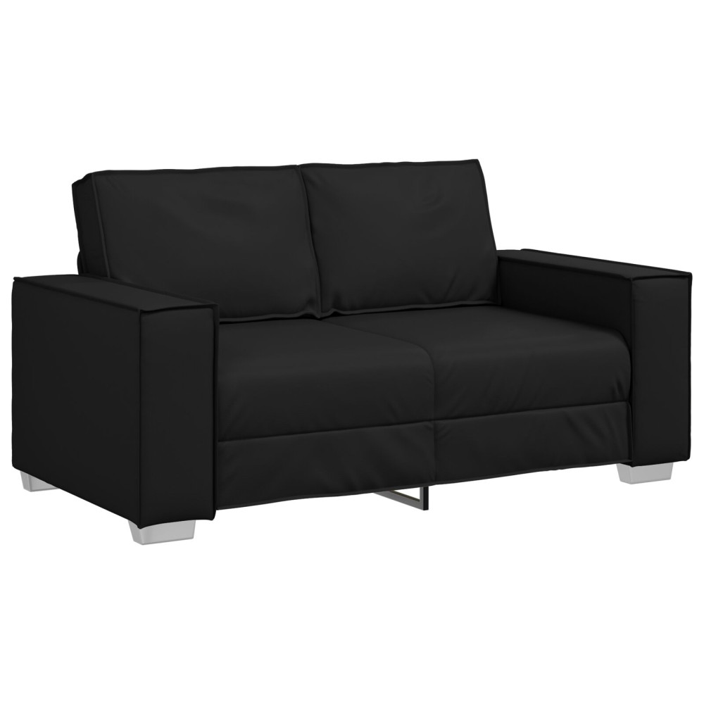 Produktbild för Tvåsitssoffa Svart 160 cm Konstläder
