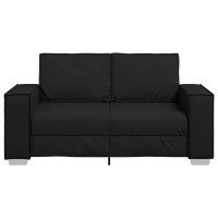 Produktbild för Tvåsitssoffa Svart 160 cm Konstläder