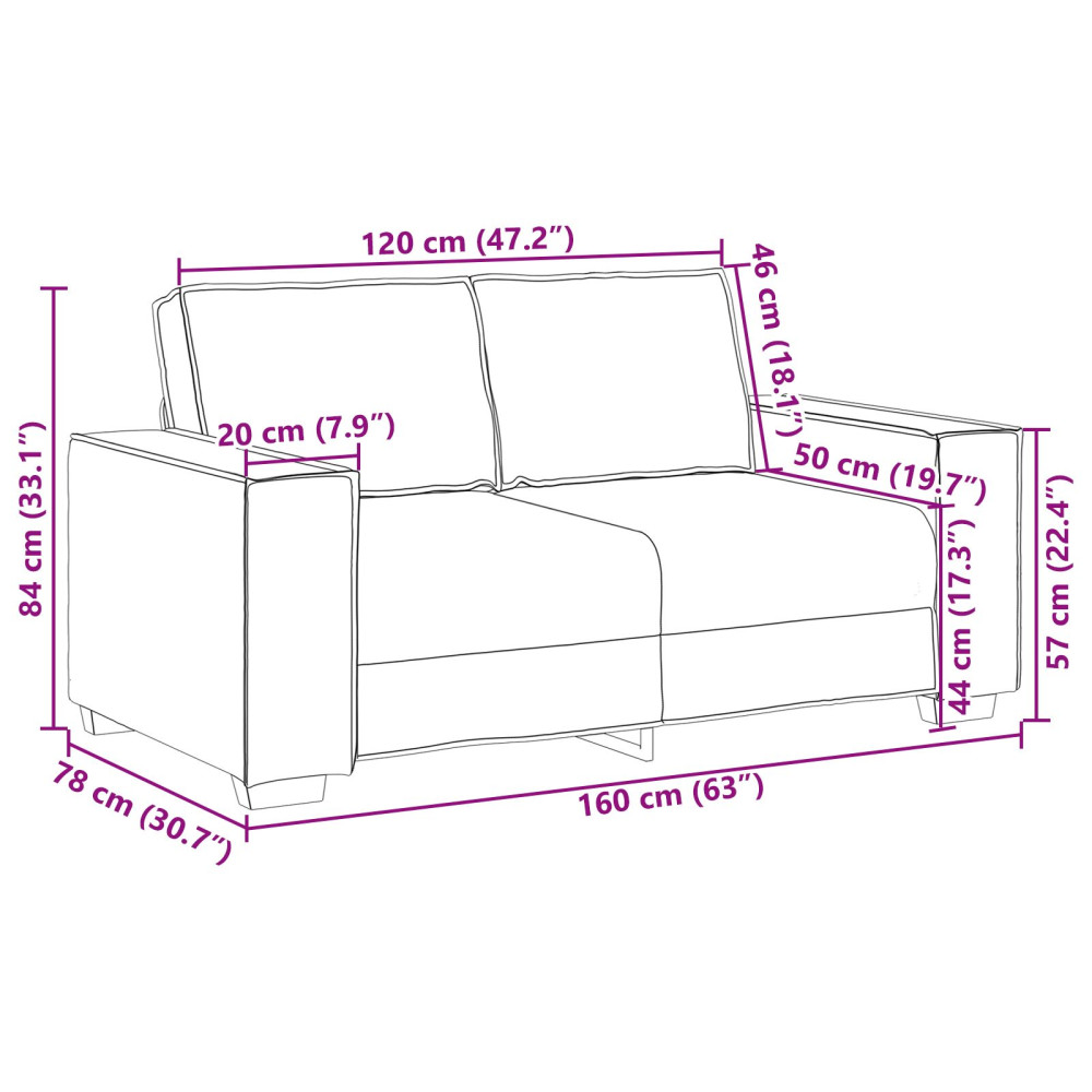 Produktbild för Tvåsitssoffa Svart 160 cm Konstläder