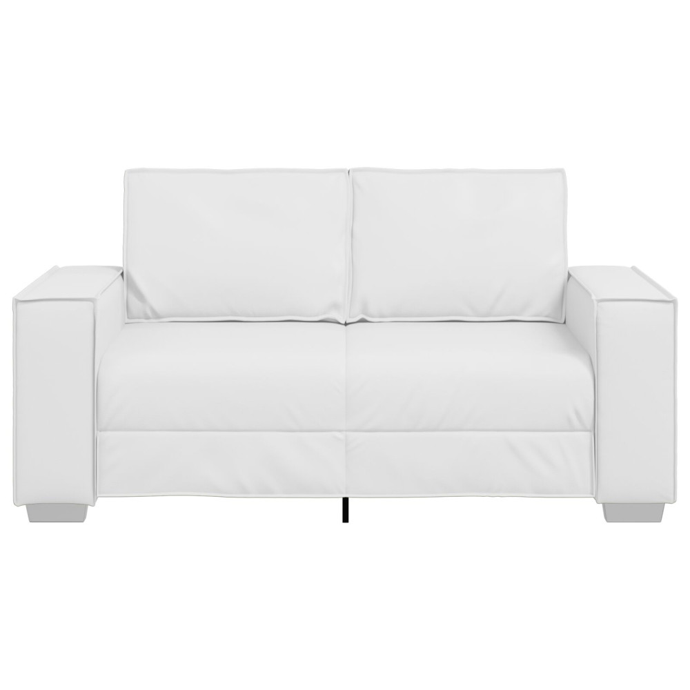 Produktbild för Tvåsitssoffa Vit 160 cm Konstläder