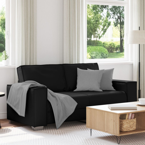 vidaXL Tvåsitssoffa Svart 180 cm Konstläder