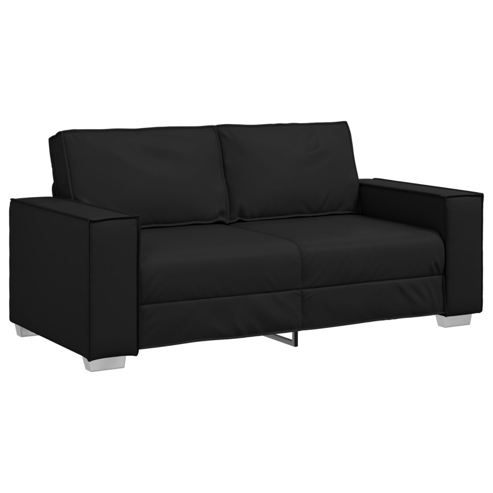 Produktbild för Tvåsitssoffa Svart 180 cm Konstläder