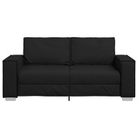 Produktbild för Tvåsitssoffa Svart 180 cm Konstläder