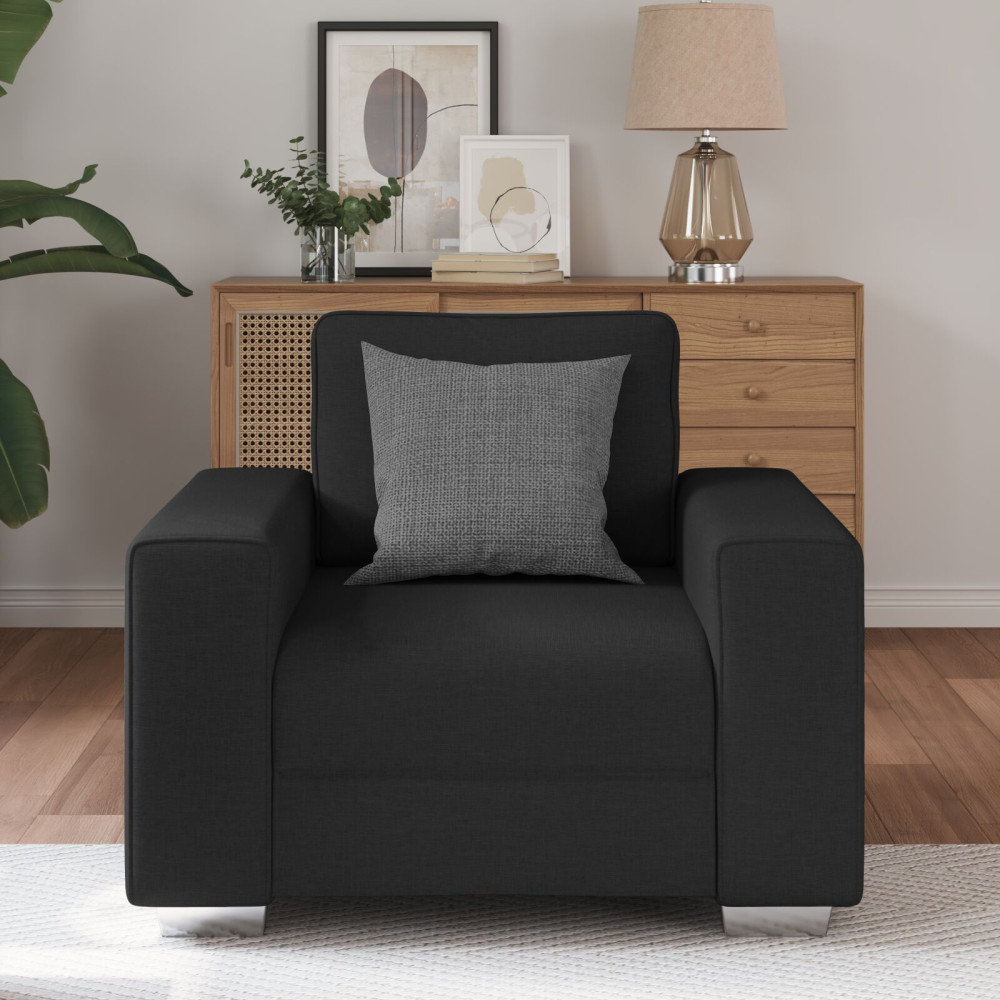 Produktbild för Soffstol Svart 100 cm tyg