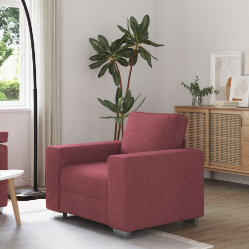 vidaXL Soffstol Vinröd 100 cm tyg