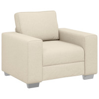 Produktbild för Soffstol Beige 100 cm Linnenblandad tyg