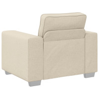 Produktbild för Soffstol Beige 100 cm Linnenblandad tyg