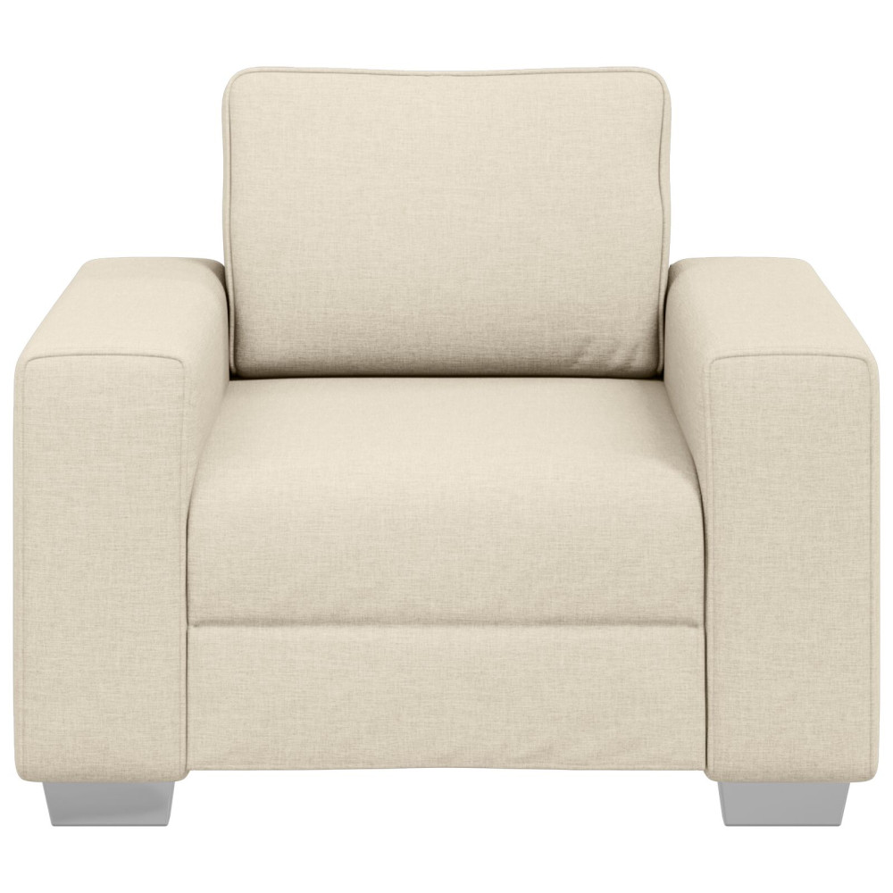 Produktbild för Soffstol Beige 100 cm Linnenblandad tyg