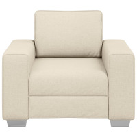 Produktbild för Soffstol Beige 100 cm Linnenblandad tyg