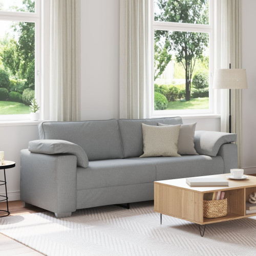 vidaXL 3-Sits soffa Ljusgrå 220 cm tyg