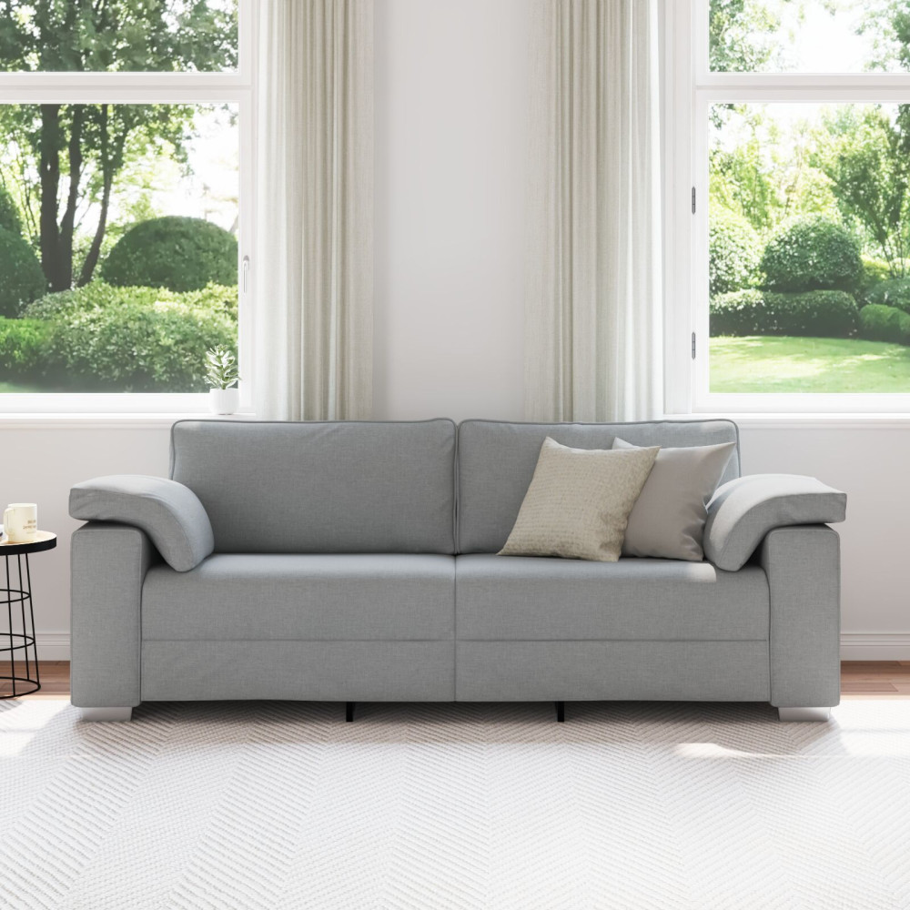 Produktbild för 3-Sits soffa Ljusgrå 220 cm tyg