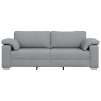 Produktbild för 3-Sits soffa Ljusgrå 220 cm tyg