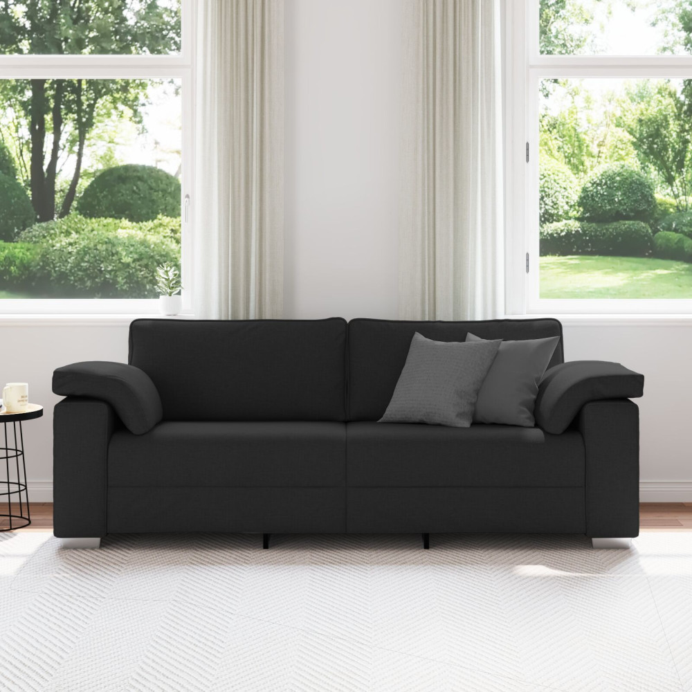 Produktbild för 3-Sits soffa Svart 220 cm tyg