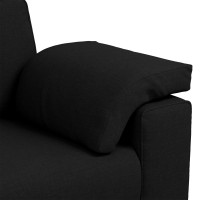 Produktbild för 3-Sits soffa Svart 220 cm tyg