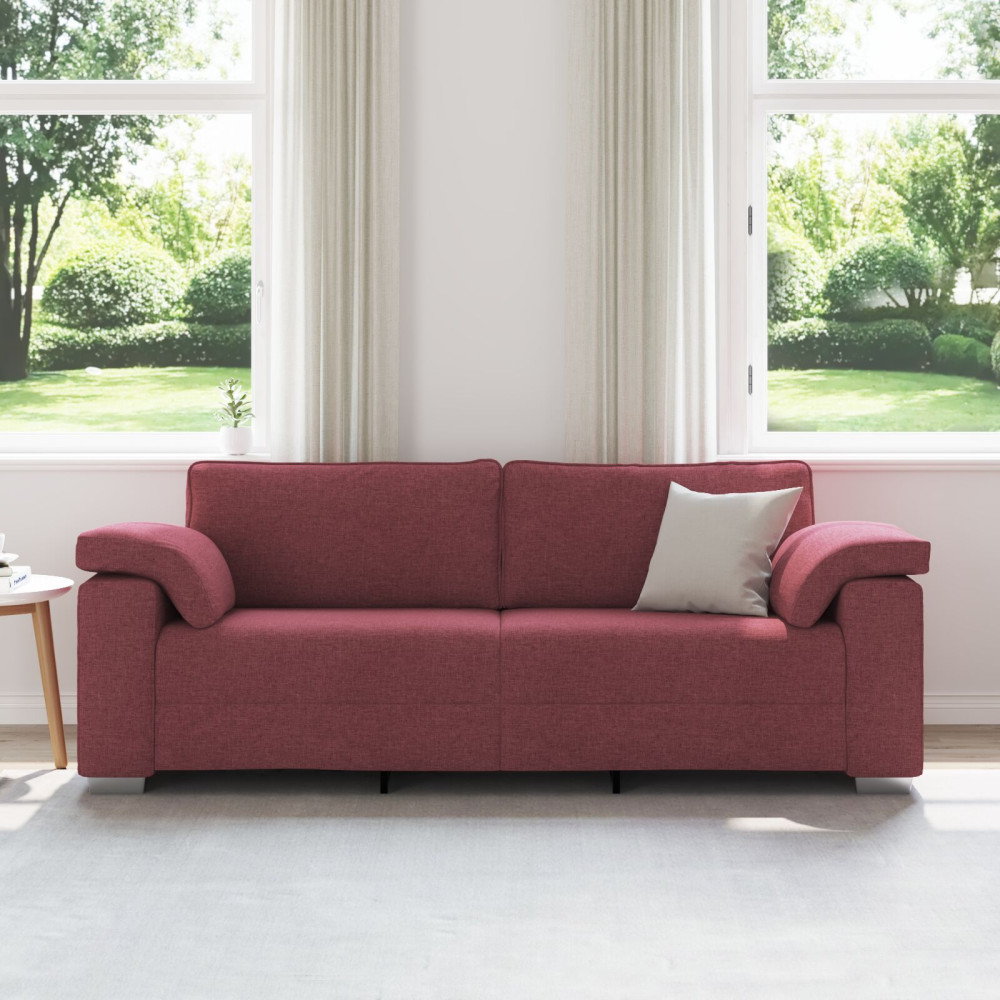 Produktbild för 3-Sits soffa Vinröd 220 cm tyg