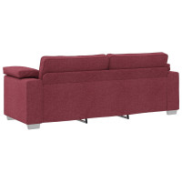 Produktbild för 3-Sits soffa Vinröd 220 cm tyg