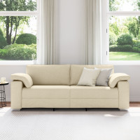 Produktbild för 3-Sits soffa Kräm 220 cm tyg