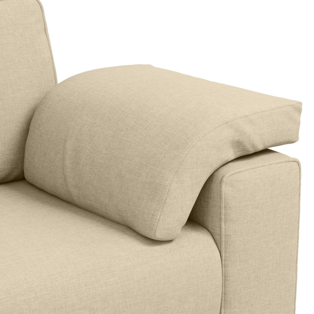 Produktbild för 3-Sits soffa Kräm 220 cm tyg