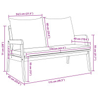 Produktbild för Trädgårdsbänk Olivenatur 115 x 65 x 71 cm Massivt Akaciaträ