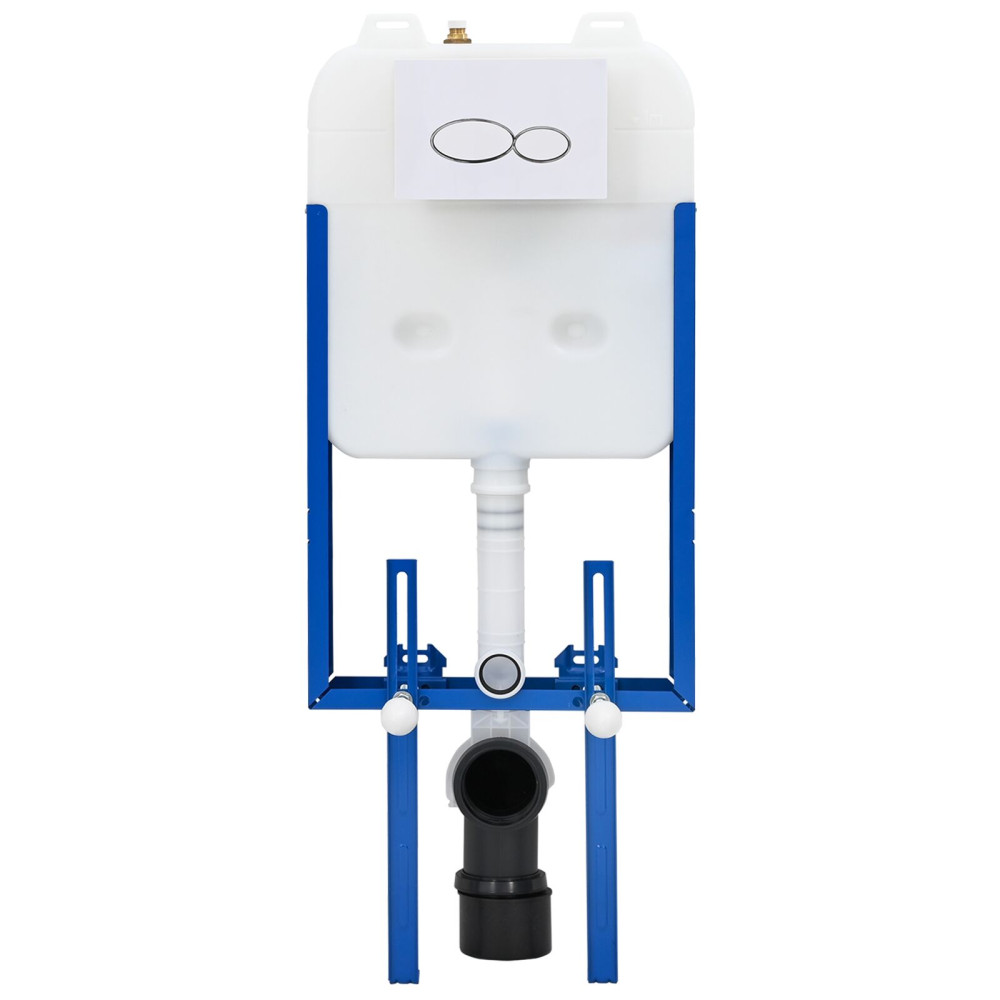 Produktbild för Cistern Ram med lagring Vit 50 x 8 x 131 cm Stål