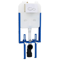 Produktbild för Cistern Ram med lagring Vit 50 x 8 x 131 cm Stål