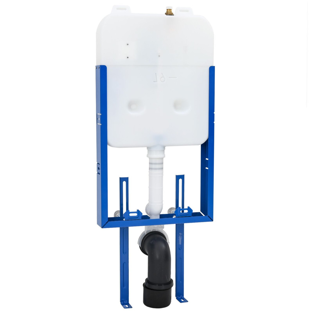 Produktbild för Cistern Ram med lagring Vit 50 x 8 x 131 cm Stål