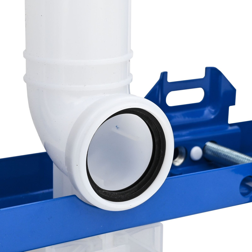 Produktbild för Cistern Ram med lagring Vit 50 x 8 x 131 cm Stål