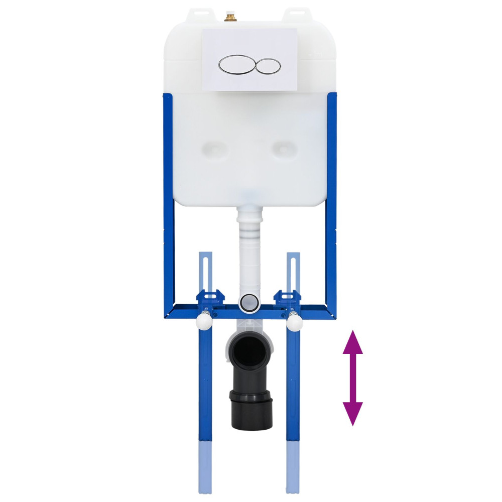 Produktbild för Cistern Ram med lagring Vit 50 x 8 x 131 cm Stål
