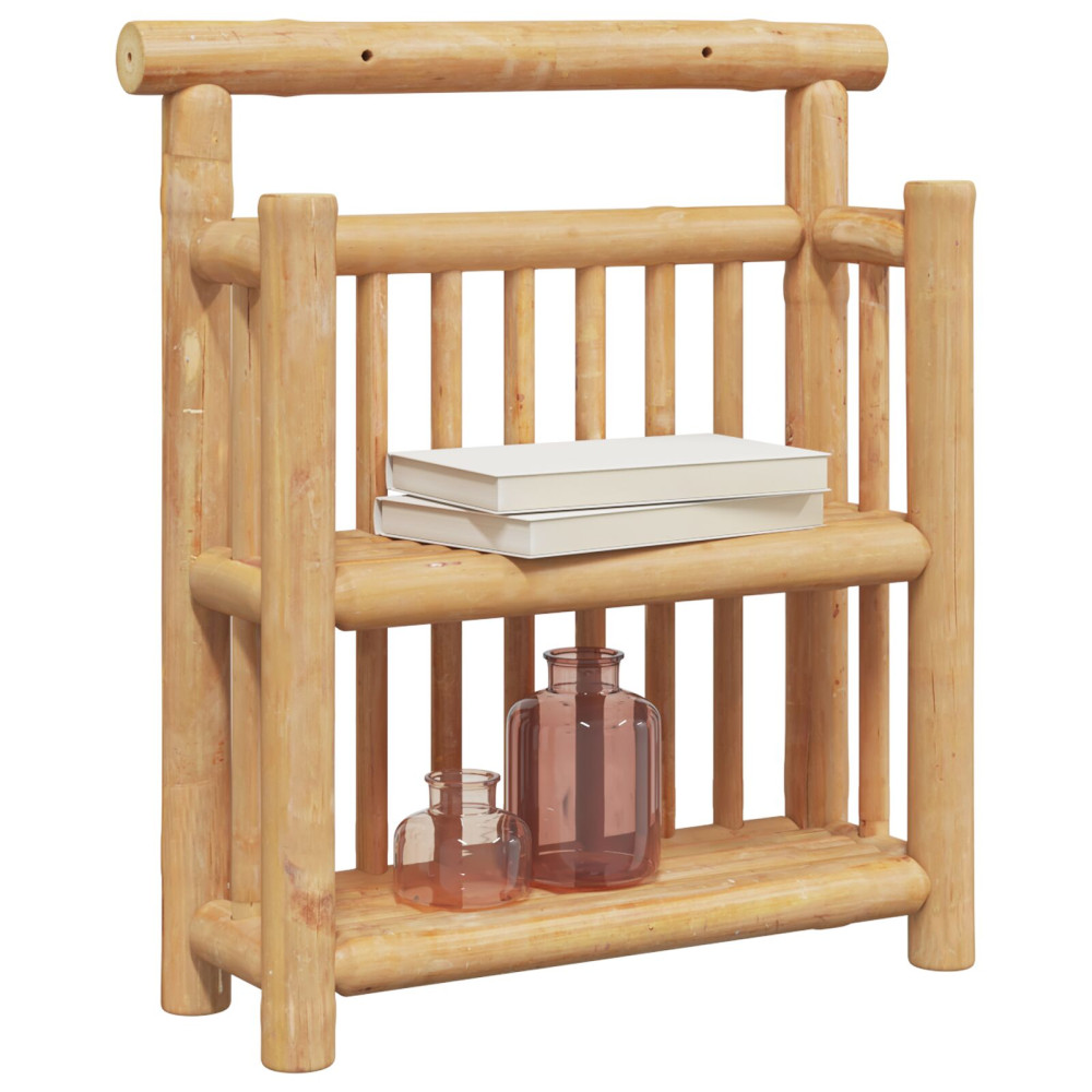 Produktbild för Vägg hylla med hylla Naturfärg 40 x 13 x 44 cm Bambu