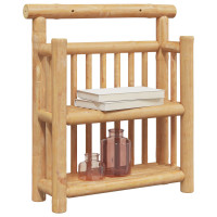 Produktbild för Vägg hylla med hylla Naturfärg 40 x 13 x 44 cm Bambu