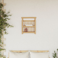 Produktbild för Vägg hylla med hylla Naturfärg 40 x 13 x 44 cm Bambu