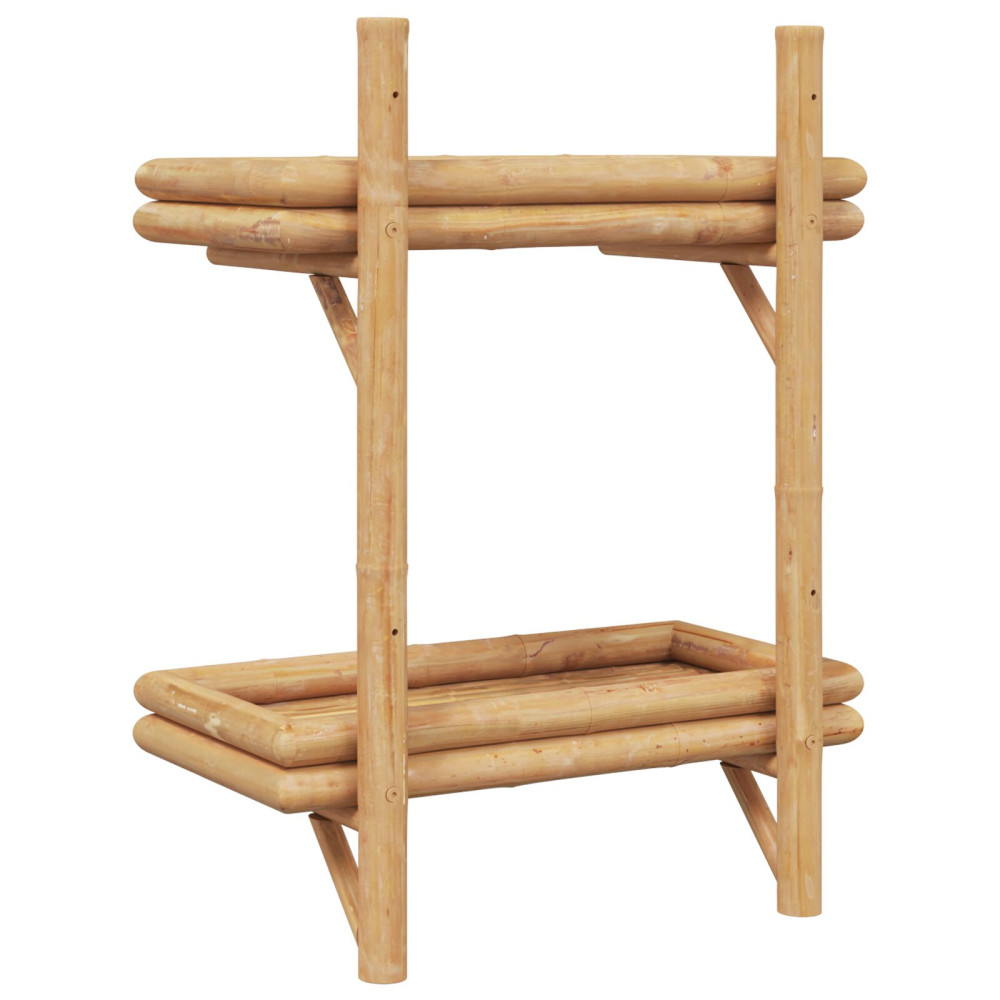 Produktbild för Vägg hylla med hylla Väggmonterad Brun 39 x 26 x 60 cm Bambu