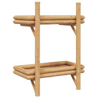 Produktbild för Vägg hylla med hylla Väggmonterad Brun 39 x 26 x 60 cm Bambu