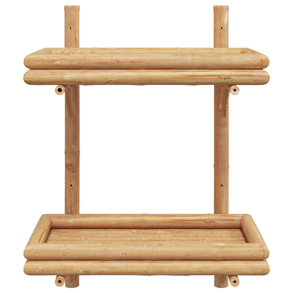 Produktbild för Vägg hylla med hylla Väggmonterad Brun 39 x 26 x 60 cm Bambu