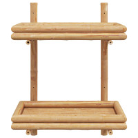 Produktbild för Vägg hylla med hylla Väggmonterad Brun 39 x 26 x 60 cm Bambu