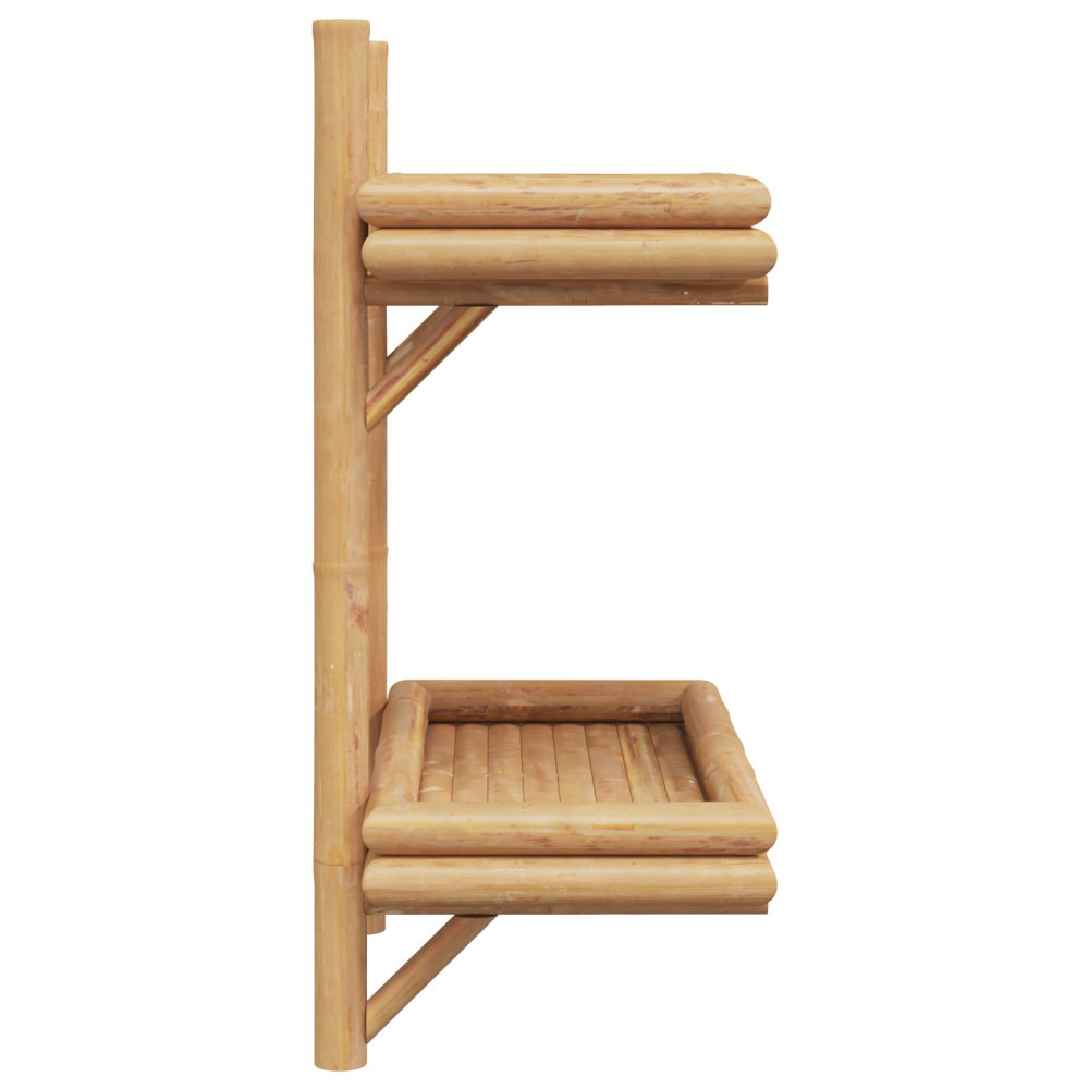 Produktbild för Vägg hylla med hylla Väggmonterad Brun 39 x 26 x 60 cm Bambu